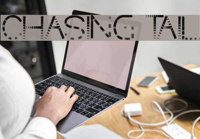 CHASING TAIL Font examples
