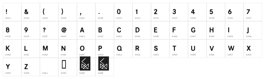 CHEESE PIZZA Character Map