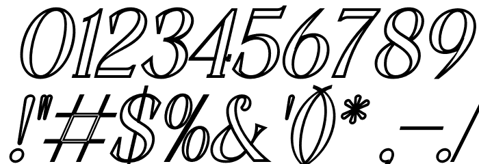 CHELON OUTLINE Italic Font OTHER CHARS