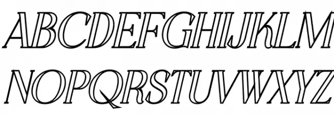 CHELON OUTLINE Italic Caratteri MAIUSCOLE