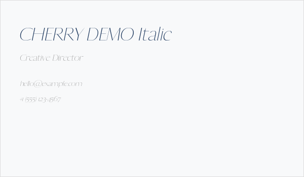 CHERRY DEMO Italic Business Card