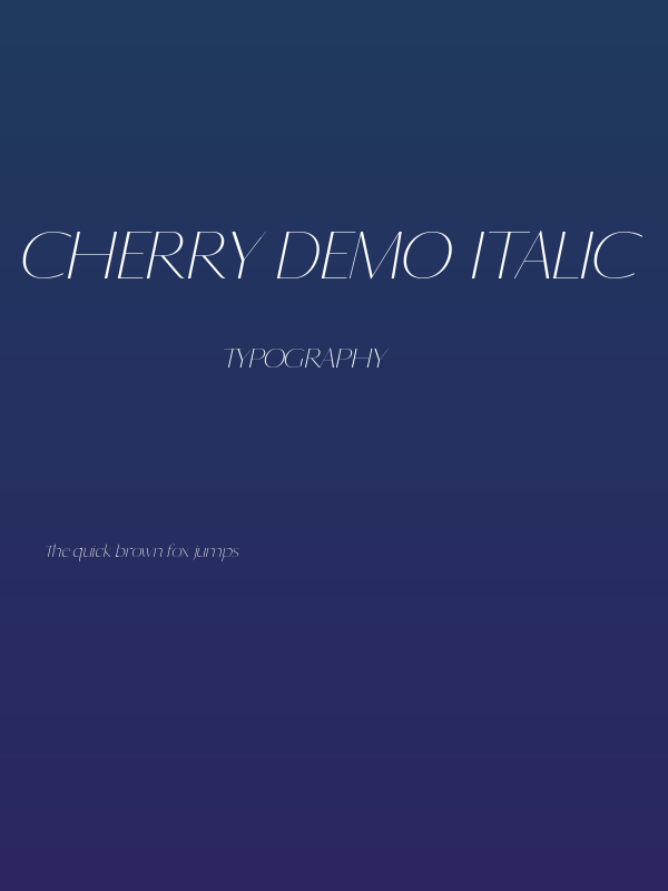CHERRY DEMO Italic Poster