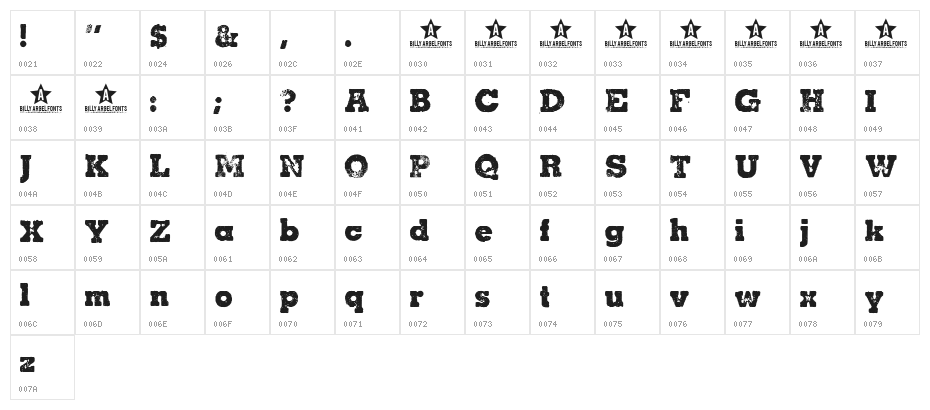 CHERRY JAM Regular Character Map