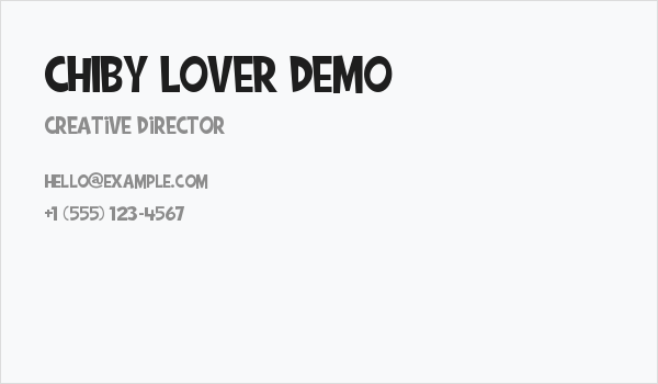 CHIBY LOVER DEMO Business Card