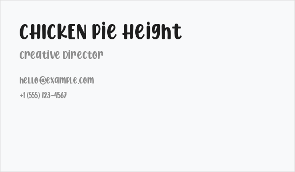 CHICKEN Pie Height Business Card