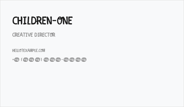 CHILDREN-ONE Business Card