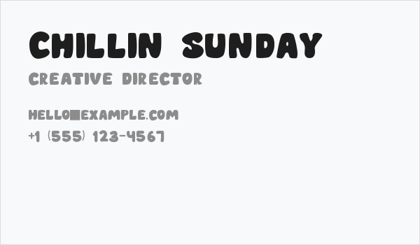 CHILLIN SUNDAY Business Card