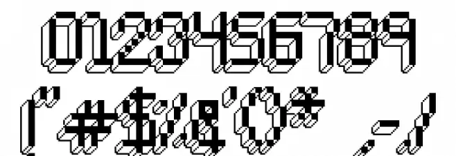CHIP tunes 3D pixel Font OTHER CHARS