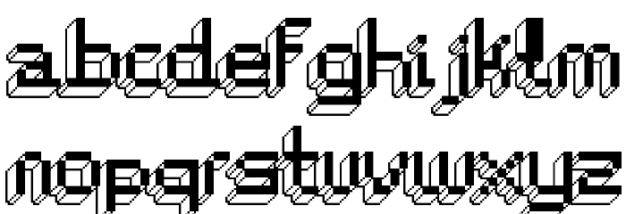 CHIP tunes 3D pixel Font LOWERCASE