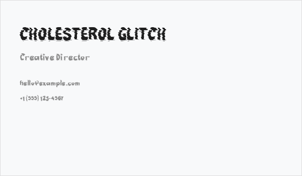 CHOLESTEROL GLITCH Business Card