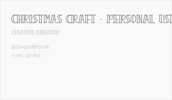 CHRISTMAS CRAFT - Personal Use Business Card