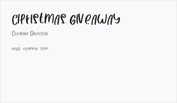 CHRISTMAS GIVEAWAY Business Card