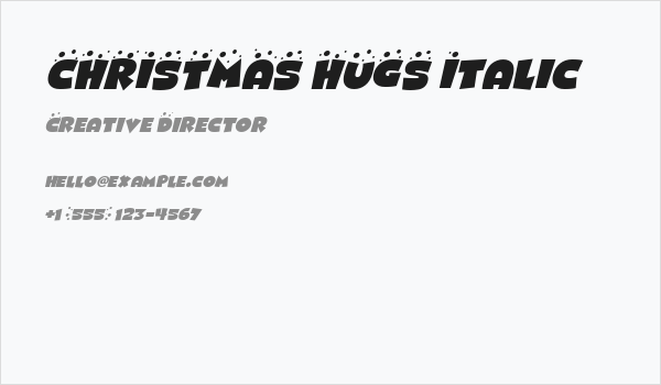 CHRISTMAS HUGS Italic Business Card