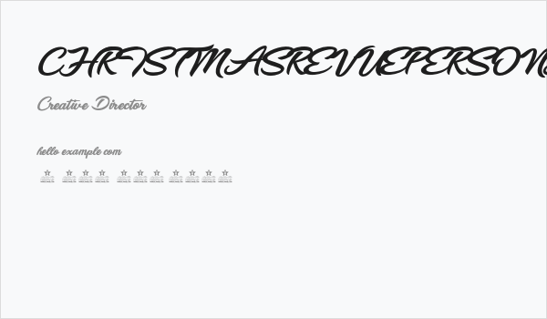 CHRISTMASREVUEPERSONALUSE Business Card