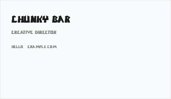 CHUNKY BAR Business Card