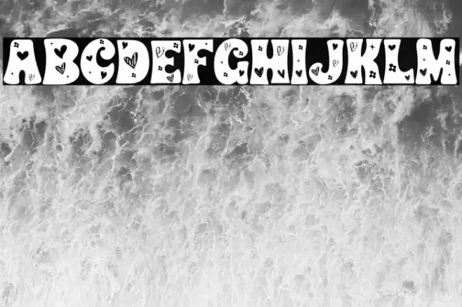 CHUNKY HEART DECORATIVE Schriftart examples