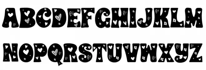 CHUNKY HEART DECORATIVE Schriftart Kleinbuchstaben