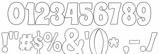 CHUNKY HEART OUTLINE Schriftart Anderer Schreiben