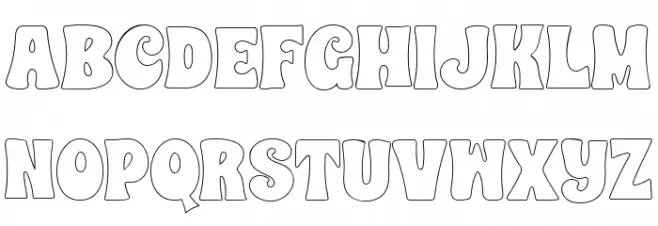 CHUNKY HEART OUTLINE Schriftart Kleinbuchstaben