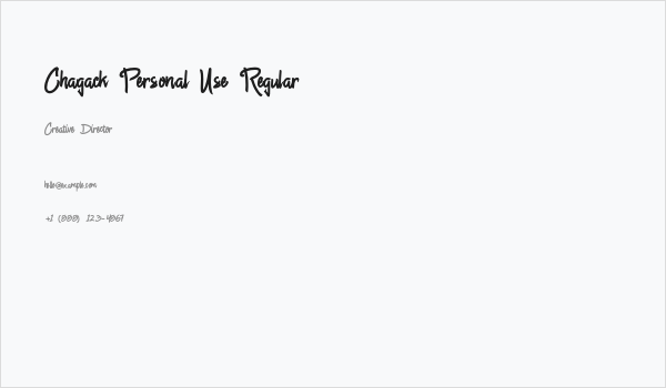 Chagack Personal Use Regular Business Card