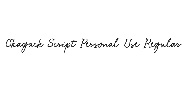 Chagack Script Personal Use Regular Logo