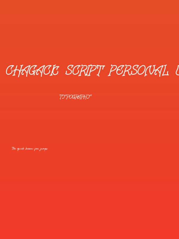 Chagack Script Personal Use Regular Poster