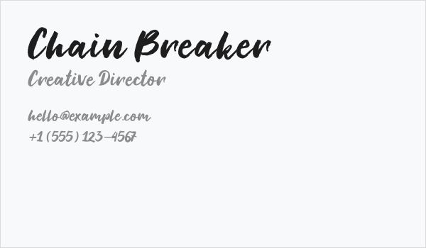 Chain Breaker Business Card