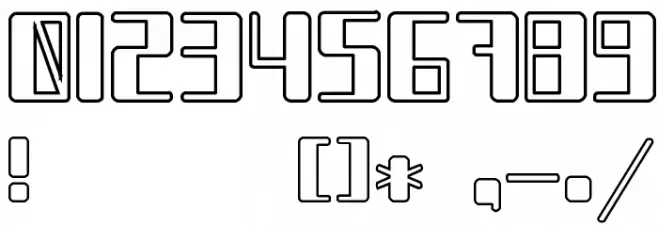 Chain Reaction Outline フォント その他の文字