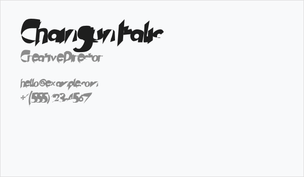 Chaingun Italic Business Card