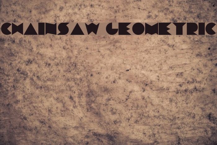 Chainsaw Geometric Font examples