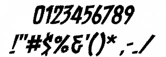 Chainsawz BB Italic Font OTHER CHARS