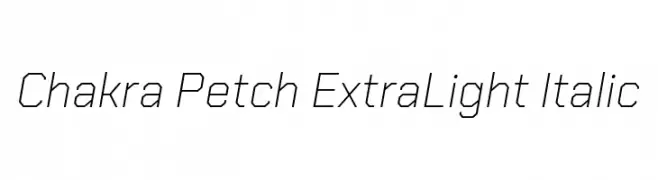 Chakra Petch ExtraLight Italic  Fuentes Gratis Descargar
