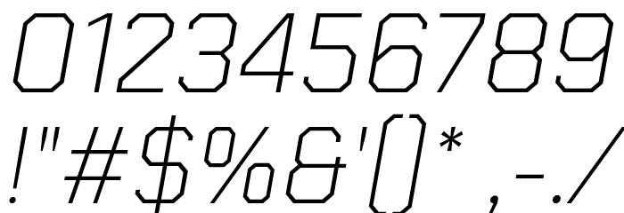 Chakra Petch ExtraLight Italic Font OTHER CHARS