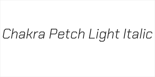 Chakra Petch Light Italic Logo