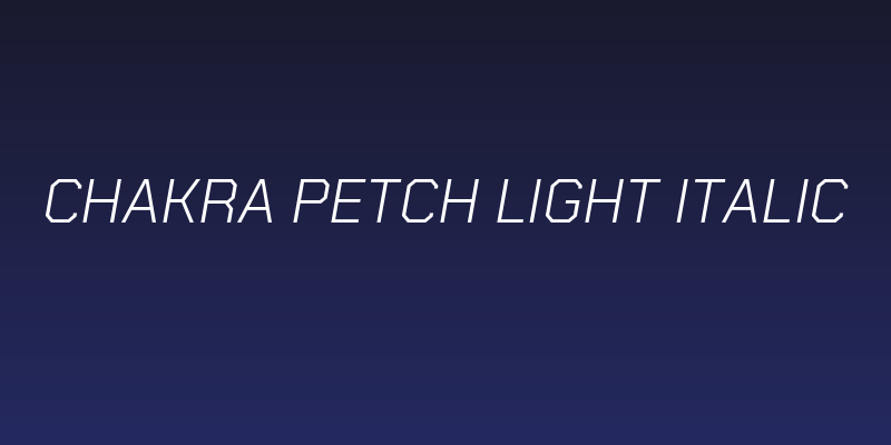 Chakra Petch Light Italic Social Header