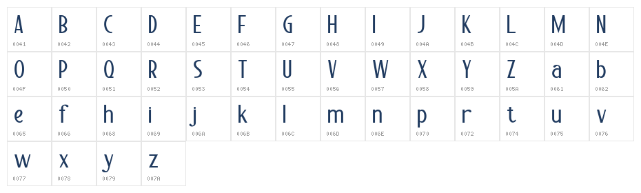 Chaline Regular Character Map