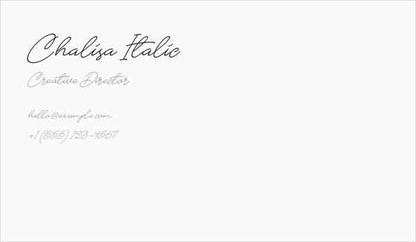 Chalisa Italic Business Card