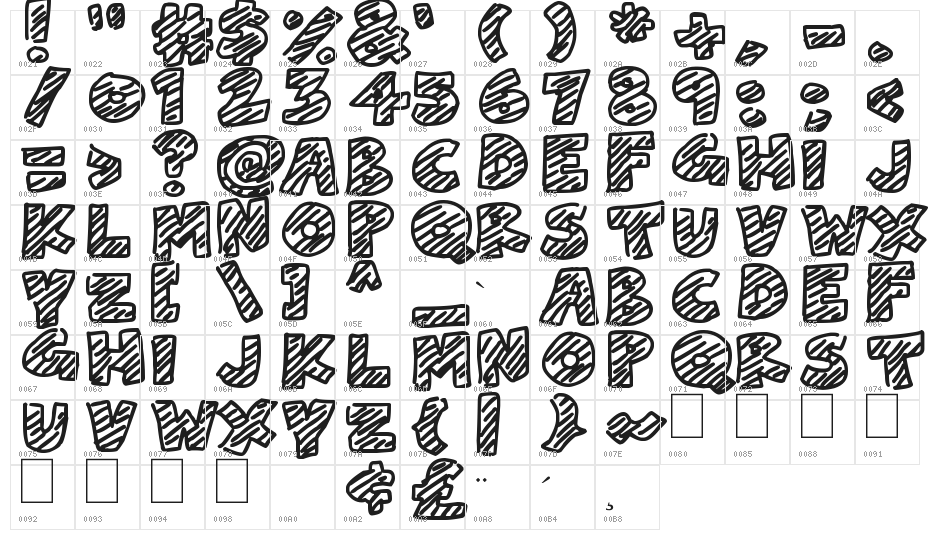 Chalk Dash Character Map