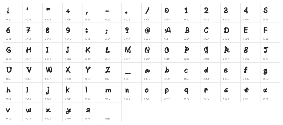 Chalk Drawings Regular Character Map