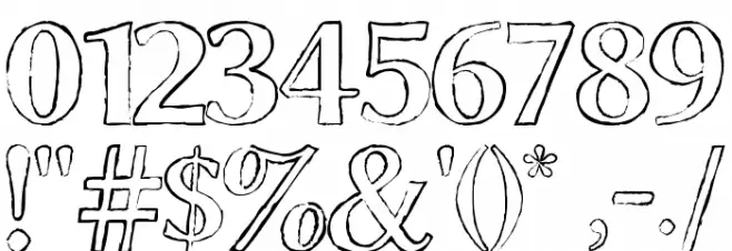 Chalk Line Outline Font Alte caractere