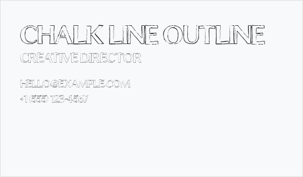 Chalk Line Outline Business Card