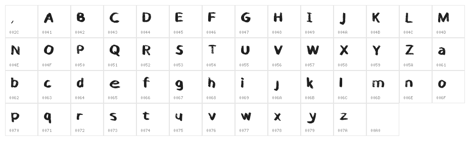 Chalk Regular Character Map