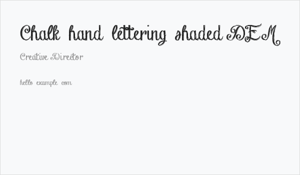 Chalk-hand-lettering-shaded DEM Business Card