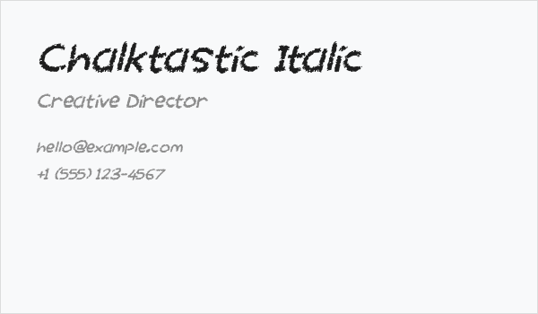 Chalktastic Italic Business Card