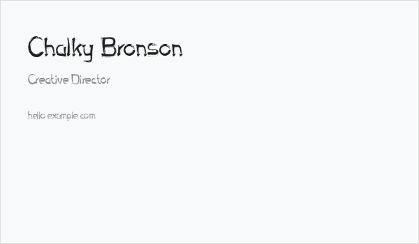 Chalky Bronson Business Card