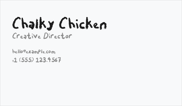 Chalky Chicken Business Card