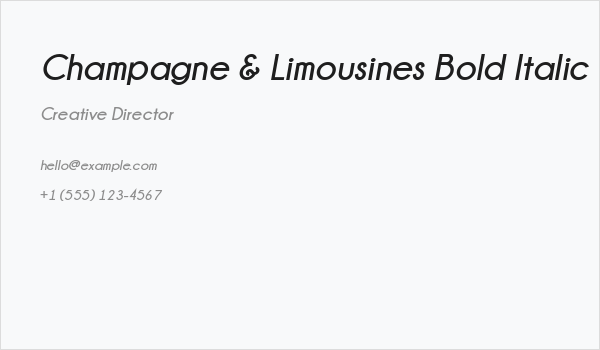 Champagne & Limousines Bold Italic Business Card