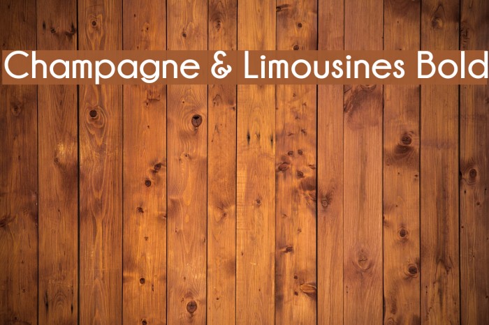 Champagne & Limousines Bold Font examples
