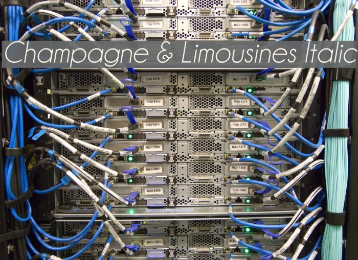 Champagne & Limousines Italic Font examples