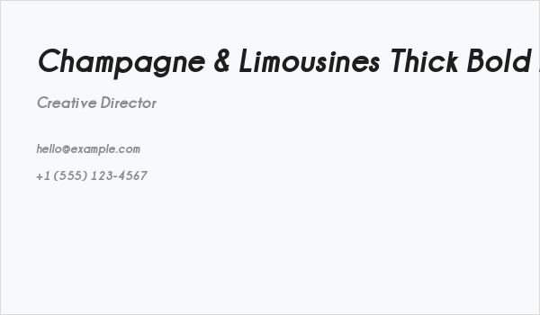 Champagne & Limousines Thick Bold Italic Business Card